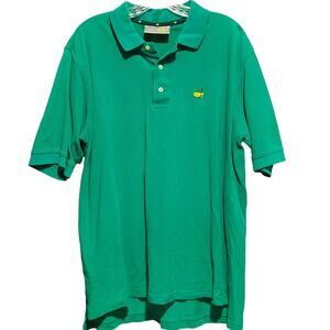 MASTERS Golf Shirt Polo Green L Embroidered Logo Augusta National Shop Slazenger